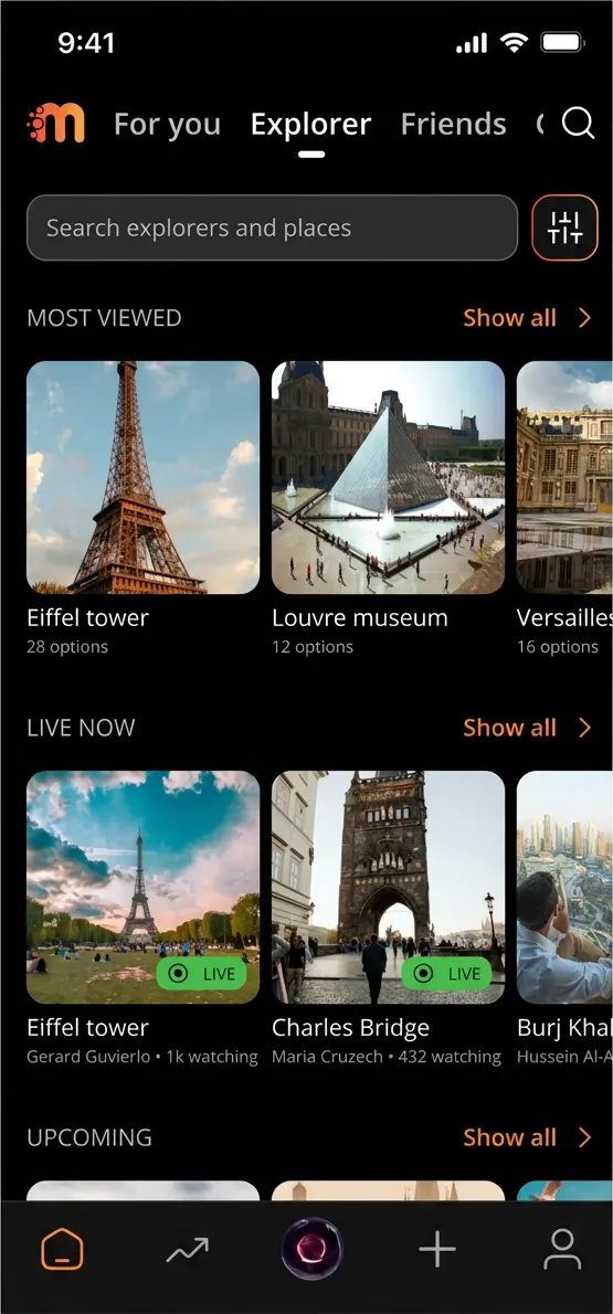 Mabrook Explorer screen on iPhone
